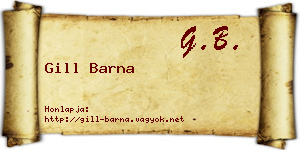 Gill Barna névjegykártya